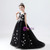 In Stock:Ship in 48 Hours Black Tulle V-neck Appliques Beading Flower Girl Dress