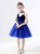 In Stock:Ship in 48 Hours Royal Blue Tulle V-neck Short Flower Girl Dress