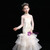 In Stock:Ship in 48 Hours Champagne Tulle Long Sleeve High Neck Appliques Flower Girl Dress