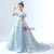 In Stock:Ship in 48 Hours Blue Tulle Sequins Flower Girl Dress