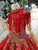 Red Ball Gown High Neck Sequins Cap Sleeve Beading Flower Girl Dress