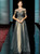 Gray sequin mother of the bride dress with short sleeves and A-line silhouette