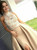 High Neck Lace Long Evening Ball Gown, Wedding Dress. Prom Dress with Side Slit