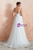A-Line White Tulle Lace V-neck Backless Long Wedding Dress