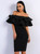 In Stock:Ship in 48 Hours Sexy Black Mermaid Mini Off the Shoulder Party Dress