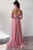 A-Line Pink Tulle Sequins Sweetheart Long Prom Dress