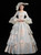 Blue Ball Gown Embroidery Long Sleeve Drama Show Vintage Gown Dress