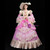 Pink Ball Gown Satin Print Drama Show Vintage Gown Dress