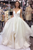 A line Deep V Neck Organza Spaghetti Straps Wedding Dress