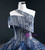 Blue Ball Gown Sequins One Shoulder Long Luxury Prom Dress