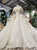 Brilliant Champagne Ball Gown Sequins Beading Off the Shoulder Wedidng Dress