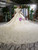 Fairy Tale Champagne Ball Gown Tulle Hand Made Flower High Neck Wedding Dress