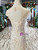 Champagne Tulle Sequins Mermaid Backless Appliques Beading Wedding Dress