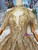 Champagne Tulle Gold Sequins Off the Shoulder Beading Wedding Dress