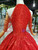 Red Ball Gown Tulle Appliques Halter Beading Sequins Wedding Dress With Long Train