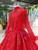 Fantastic Red Ball Gown Tulle Appliques High Neck Wedding Dress With Beading 