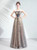 In Stock:Ship in 48 Hours Gray Tulle Sequins Pleats Prom Dress