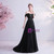 In Stock:Ship in 48 Hours Black Tulle Off the Shoulder Prom Dress