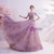 In Stock:Ship in 48 Hours Purple Tulle Sequins Bateau Beading Prom Dress