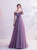 In Stock:Ship in 48 Hours A-Line Purple Tulle Off the Shoulder Beading Prom Dress