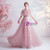 In Stock:Ship in 48 Hours Pink Tulle Sequins Open Back Prom Dress