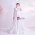 In Stock:Ship in 48 Hours White Satin Lace Appliques Long Sleeve Wedding Dress