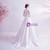 In Stock:Ship in 48 Hours White Satin Lace Appliques Long Sleeve Wedding Dress