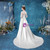 In Stock:Ship in 48 Hours White Satin Appliques 3/4 Sleeve Wedding Dress