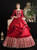 Burgundy Ball Gown Satin Square Neck Short Sleeve Drama Show Vintage Gown Dress