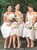 Off Shoulder Knee Length Appliques Cute Bridesmaid Dresses