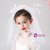 Girls White Yarn Wrist Flower Headdress Set