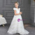 In Stock:Ship in 48 Hours White Tulle Embroidery Long Flower Girl Dress