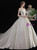 Simple White Ball Gown Satin Off the Shoulder Wedding Dress With Bow