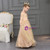 In Stock:Ship in 48 Hours Champagne Tulle Sequins V-nek 3/4 Sleeve Flower Girl Dress