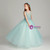 Green Ball Gown Tulle Appliques Flower Girl Dress