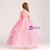 Pink Tulle Appliques V-neck Flower Girl Dress