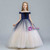 Blue Tulle Off the Shoulder Flower Girl Dress