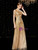 A-Line Gold Sequins Short Sleeve Floor Length Mother of the Bride Dress