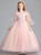 Pink Ball Gown Tulle Appliques Flower Girl Dress