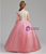 Princess Pink Ball Gown Tulle Appliques Flower Girl Dress