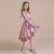 Pink Satin Tulle Hi Lo Cap Sleeve Sleeve Flower Girl Dress With Bow