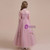 Pink Tulle Appliques High Neck Long Sleeve Flower Girl Dress