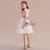 A-Line White Tulle Appliques Backless Flower Girl Dress With Bow