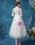 In Stock:Ship in 48 Hours  White Tulle Lace Tea Length Wedding Dress