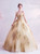 In Stock:Ship in 48 Hours Champagne Tulle Sequins Off the Shoulder Beadings Wedding Dress