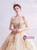 In Stock:Ship in 48 Hours Champagne Tulle Sequins Off the Shoulder Beadings Wedding Dress