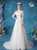 In Stock:Ship in 48 Hours White Tulle Lace Appliques Short Sleeve Wedding Dress