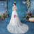 In Stock:Ship in 48 Hours White Tulle Lace Appliques Short Sleeve Wedding Dress