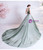 In Stock:Ship in 48 Hours Green Ball Gown Tulle V-neck Appliques Prom Dress