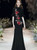 In Stock:Ship in 48 Hours Black Mermaid Short Embroidery Prom Dress